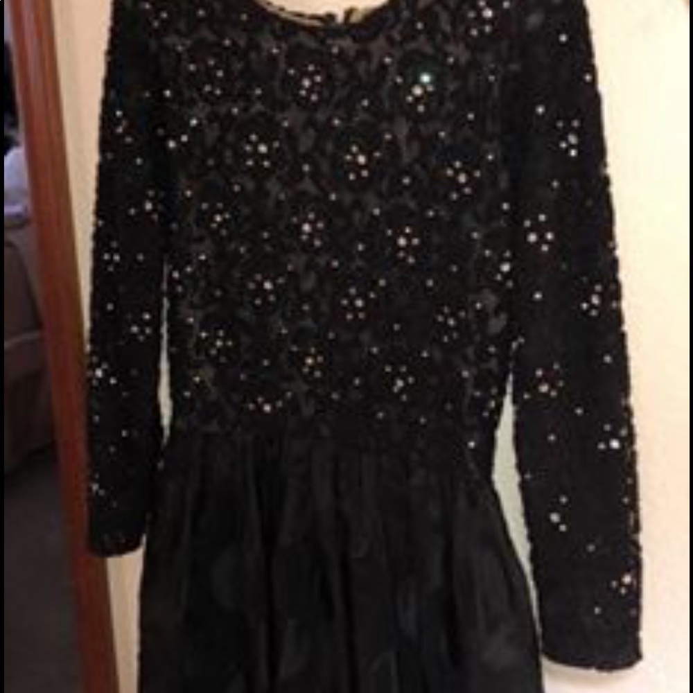 Black sequin vintage dress.